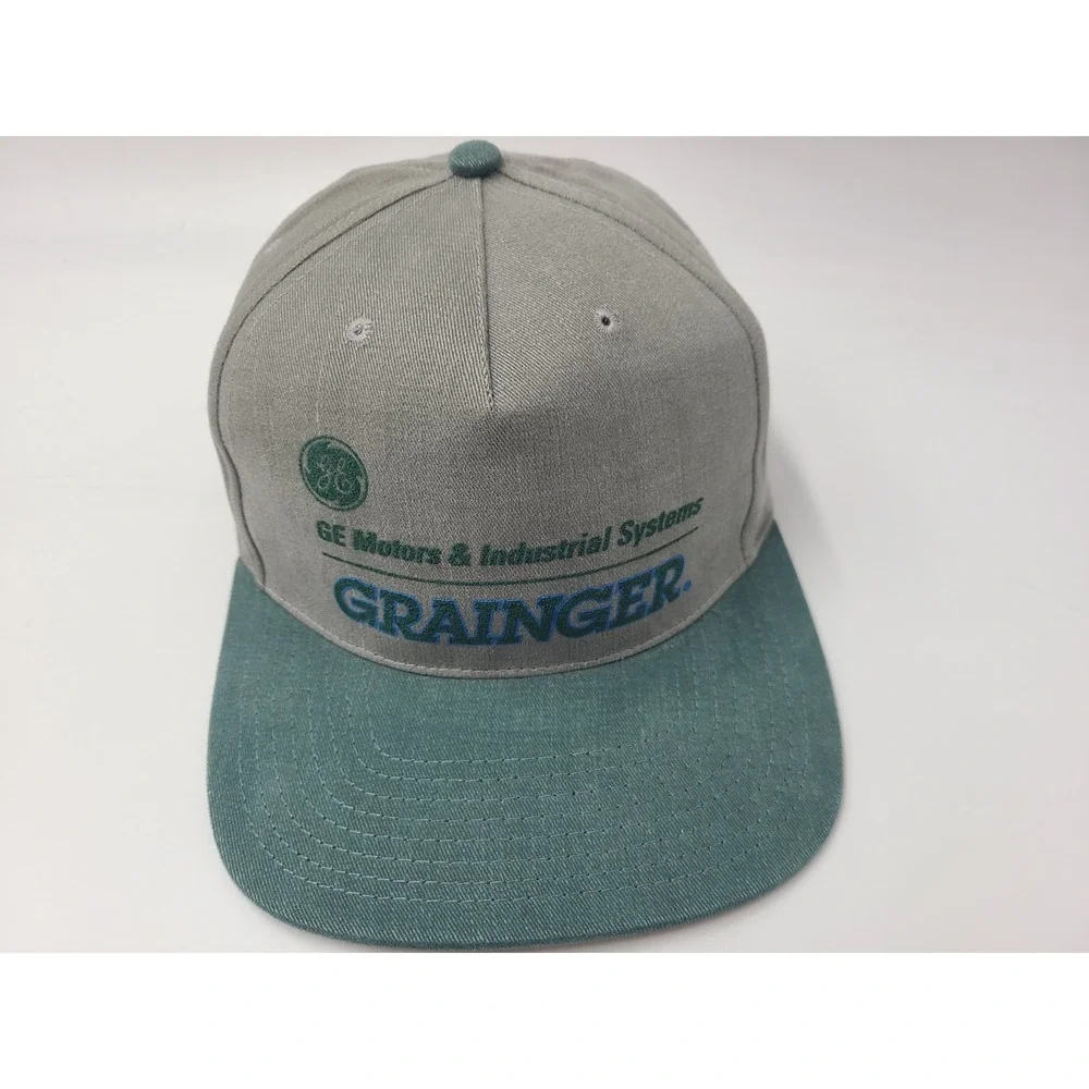 Vintage Grainger GE Motors & Industrial Systems‎ Snapback Hat Cap Men Women Gray